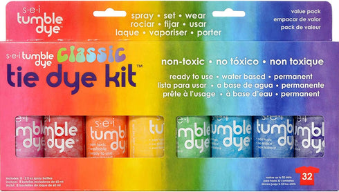 S.E.I. Classic Tie-Dye Kit, Fabric Spray Dye, 8 Colors