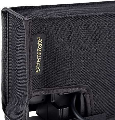 eXtremeRate Black Nylon Dust Cover, Soft Neat Lining Dust Guard, Anti Scratch Waterproof Cover Sleeve for Nintendo Switch & Switch OLED Charging Dock