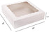 Tcoivs 20-Pack Pie Boxes 10" x 10" x 2.5", Cookie Boxes, Bakery Boxes with Window for Muffins, Donuts and Pastries (White)