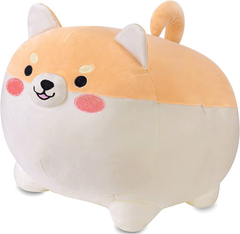 DITUCU Shiba Inu Stuffed Animal Toy -Cute Corgi & Akita Dog Plush Pillow, Plush Toy Best Gifts for Girl and Boy, Can Be Used for Bed and Sofa Chair(Shiba Inu, Brown Round Body, 11.8in)