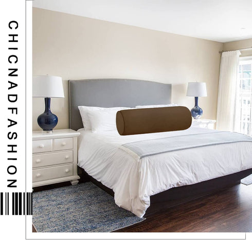 Memory Foam 16x6 Neck Pillow for Sleeping, Neck Pain Relief, Side Back Stomach Sleeper, Car or Office Chair Sofa,Support Pillow with Soft Velvet Pillowcase (Brown)
