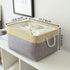 TheWarmHome Large Baskets for Storage Rectangular Basket Decorative Basket Fabric Storage Bin Brown Storage Basket Shoes Basket Towel Basket Cloth Baskets Blanket Storage(Gold&Grey,Large-1 Pack 17.7×13.7×9.8inch)