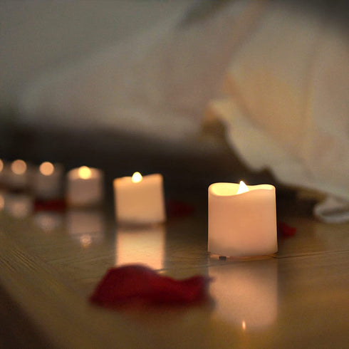 Homemory 12Pack Remote Control Flameless LED Votive Candles, Long Lasting Battery Operated Tea Light with Timers, Electric Fake Candles in Warm White for Wedding & Festival Celebration Decorations