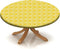 Yellow Oval Geometric Pattern Elastic Edge Table Cover Round, Moroccan Style Fitted Tablecloth, Washable Polyester Table Cloths, Outdoor Patio Picnic Party Dining Tables Decor, Fits Tables 28" to 32"