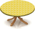 Yellow Oval Geometric Pattern Elastic Edge Table Cover Round, Moroccan Style Fitted Tablecloth, Washable Polyester Table Cloths, Outdoor Patio Picnic Party Dining Tables Decor, Fits Tables 28" to 32"