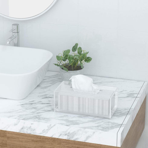 FEMELI Acrylic Tissue Box,Clear Facial Tissue Holder Case Dispenser Napkin Organizer for Bathroom Kitchen Bedroom Office