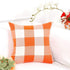 Anickal Set of 2 Orange and White Buffalo Check Plaid Pillow Covers Farmhouse Rustic Decorative Square Throw Pillow Covers Cushion Case 22x22 Inch for Home Sofa Couch Decor