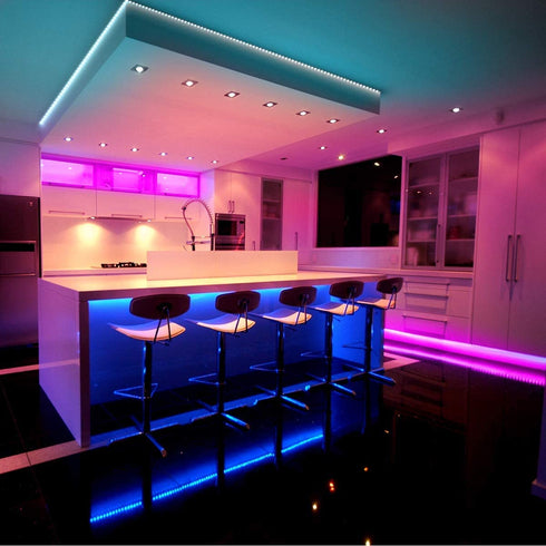 DAYBETTER Led Lights 30ft, Led Strip Lights with Remote and Power Supply Flexible, RGB Color Changing Led Lights for Bedroom Kitchen Home Party