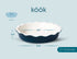Pie Dish, by Kook, Round Pie Pan/Plate, Deep Dish, Ruffled Wave Edge, for Kitchen Cooking/Baking Dessert Dinner, 10-Inch Ceramic make, 42oz (Navy)