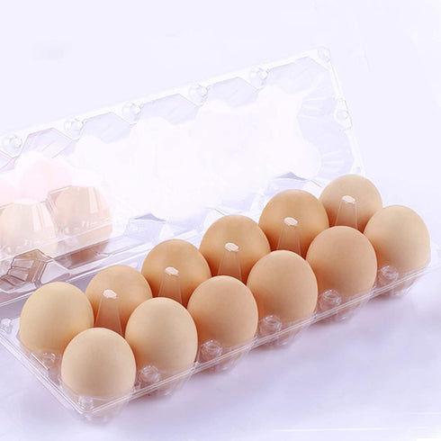 HILELIFE Plastic Egg Cartons Bulk - 40 Pack Clear Plastic Egg Carton Holds Up to 12 Eggs - 1 Dozen, Reusable Egg Carton for Family Pasture Chicken Farm, Refrigerator Storage
