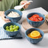 SWEEJAR Ceramic Fluted Bowls, Soup Bowls Set, 26 OZ for Cereal, Fruit, Salad, Pasta, Dishwasher & Microwave Safe - Set of 4 (Fog Blue)