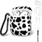MOLOVA Airpod Case Soft Silicone Flexible Skin Cow Print Airpods Case Cover for Apple AirPods 2&1 Cute for Girls with Keychain (Cow)