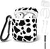 MOLOVA Airpod Case Soft Silicone Flexible Skin Cow Print Airpods Case Cover for Apple AirPods 2&1 Cute for Girls with Keychain (Cow)