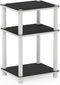 Furinno Just 3-Tier Turn-N-Tube End Table / Side Table / Night Stand / Bedside Table with Plastic Poles, 1-Pack, White/White