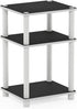 Furinno Just 3-Tier Turn-N-Tube End Table / Side Table / Night Stand / Bedside Table with Plastic Poles, 1-Pack, White/White