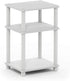 Furinno Just 3-Tier Turn-N-Tube End Table / Side Table / Night Stand / Bedside Table with Plastic Poles, 1-Pack, White/White