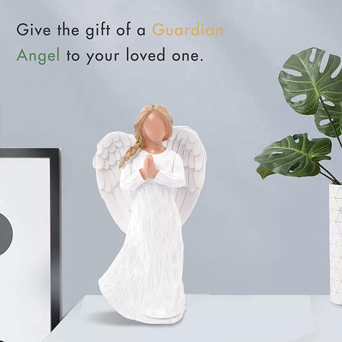 LUCKYBUNNY Guardian Angel Statue Figurine, Angel of Prayer, Hand-Painted Remembrance Angel Encouragement Gifts to Show Love, Sympathy, Bereavement, Gratitude, Friendship