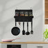 ?Upgraded?Key Holder, Thick Back Panel and Widened Shelf - 5 Heavy Metal Hooks, 11.75x3.13x7 in Decorative Key and Mail Holder for Walls, Corridor Kitchen Farmhouse Decoration Key Rack, Black (Black)