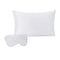 Amazon Basics 100% Mulberry Silk Sleep Set for Hair and Skin with Pillowcase, Eye-Mask and Travel Pouch - Dual Side 19 Momme Silk, White, Standard, Sleep Set