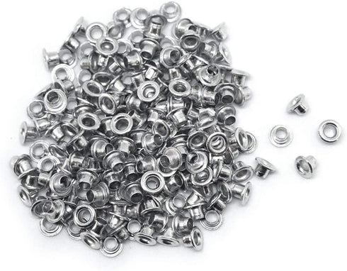 FoRapid 3mm/1/8" Quicklet Eyelets-Scrapbooking/Birthday Wedding Baby Greeting Holiday Card/Paper Craft/Luggage Cruise Tag/DIY Album/Clothing etc-Pre-Cut Back Slit Set with a Pen-200 PCS (Silver)