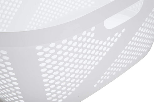Mind Reader Laundry, White 40 Liter Clothes Basket