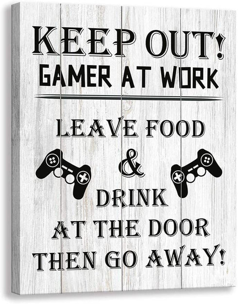 Kas Home Funny Novelty Canvas Wall Art,Gaming Stuff Prints Signs Framed Retro Artwork Decoration For Bedroom, Cool Boys Room Decor Decor
