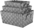Whitmor Woven Strap Storage Baskets S/3-Gray