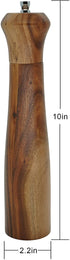 Zewellcuis wood Pepper Grinder,Manual salt and pepper grander mill with Adjustable Coarseness spice grinder pepper Shakers Perfect Gift for Parents Neighbour Friends.,10Inch(ZewellcuisP09)