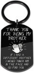 Funny Keychain Gift for Brother from Brother Sister Step-brother Friendship Best Friend Sibling Fraternity Christmas Birthday Wedding If I Had A Different Brother I Would Him In The Face Go Find You