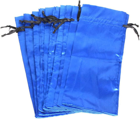10pcs Satin Blue Red Wine Bags with Drawstrings,Perfect for Travel, Wedding, Birthday, Housewarming and Dinner Party Gift Giving(15"*6")