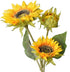 Htmeing Artificial Sunflowers Silk Flowers Fake Branches Decorative Plants Stems for Home Office Shop Decor (2pcs)
