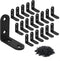 20 Pcs Black Corner Braces 2x2 Inch Steel L Bracket Heavy Duty Joint Right Angle Shelf Support Corner Braces for Shelves, Wood Furniture, Cabinet with Screws (20 Pack)