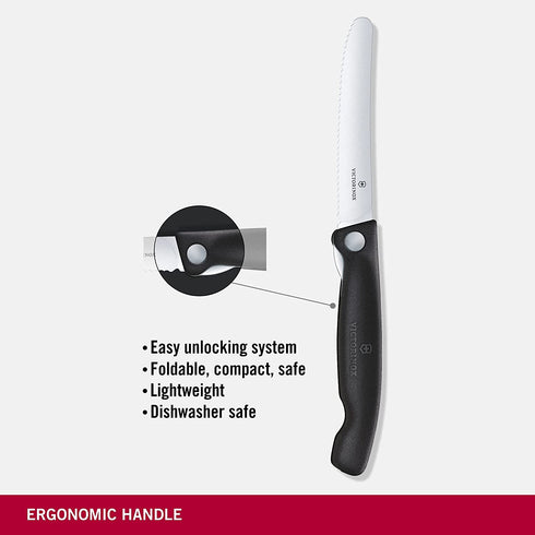 Victorinox Swiss Classic Paring Knife, Wavy Edge Black 4.3 in