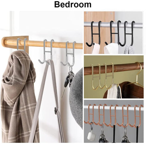 Haitis 4 Pack Over Shower Glass Door Hooks, Polished Silver, SUS 304 Stainless Steel Rack Hooks, Bathroom Frameless Drilling-Free Hanger, for Bathing Suits, Robe, Towel, Squeegee, Loofah, Shaver