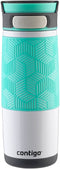 Contigo AUTOSEAL Transit Stainless Steel Travel Mug, 16 oz, Polar White with Grayed Jade Lid Accent