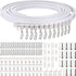 Bendable Ceiling Curved Curtain Track Flexible Ceiling Curtain Mount Soft Windows Curved Track for Curtain Rail with Metal Curtain Hooks, Bed Curtains Room Divider, Ceiling Track (White, 3 m)