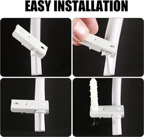 Bendable Ceiling Curved Curtain Track Flexible Ceiling Curtain Mount Soft Windows Curved Track for Curtain Rail with Metal Curtain Hooks, Bed Curtains Room Divider, Ceiling Track (White, 3 m)