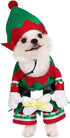 Mogoko Dog Cat Christmas Elf Costume, Funny Pet Cosplay Dress with Cap, Puppy Fleece Warm Outfits Animal Festival Apparel Clothes(L Size)