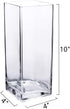 Diamond Star Tall Square Vase Home Decorative Flower Glass Vase Wedding Party Table Centerpieces(4"—4"—10")