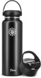 DIONE Water Bottle 40 oz. Flask Double Wall Stainless Steel & Vacuum Insulated (Black) Sport Hydro Container for Home, Office, School, Outdoor Camping (Standard Mouth / Leak Proof / BPA Free Cap)