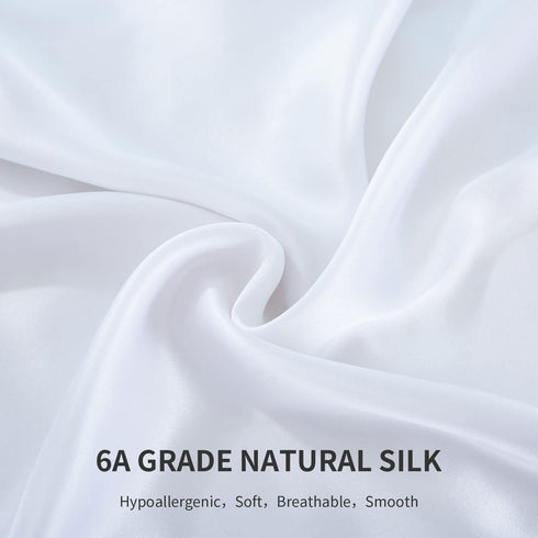 ZIMASILK 100% Mulberry Silk Pillowcase for Hair and Skin Health,Soft and Smooth,Both Sides Premium Grade 6A Silk,600 Thread Count,with Hidden Zipper,1pc(Standard 20''x26'',White)