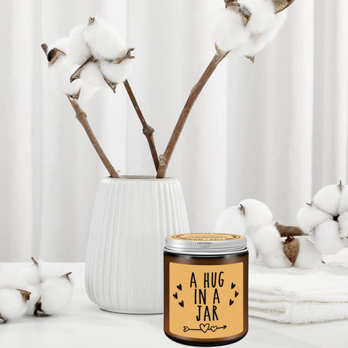 Sympathy Gift, Get Well Soon Gifts for Women - A Hug in a Jar Candles - Thinking of You Gifts for Her, Him, Friends, Mom, Mothers Day Gifts, Cheer Up, Divorce, Miss You, Condolence Gifts for Women