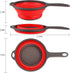 Qimh Collapsible Colander Set of 3, 1 pc 2 quart Collapsible Strainer with Handle, 1 pc 4 quart and 1 pc 2 quart Round Strainers