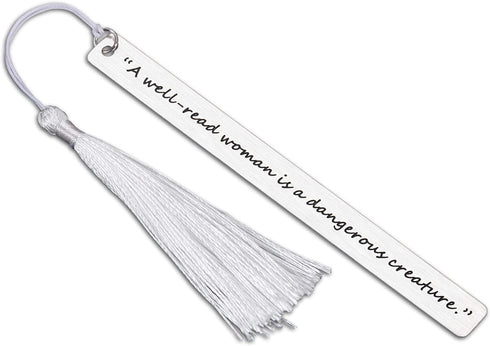 Book Lover Appreciation Gifts for Women Female Friend Bookmark with Tassel for Book Lovers Teacher Boss Lady Her Birthday Christmas Gifts for Book Reader Bookworms A Well Read Woman Stocking Stuffers