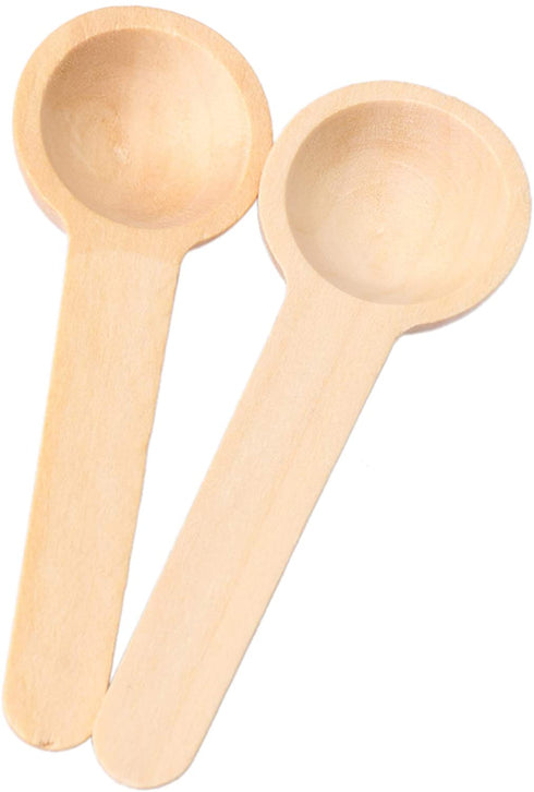 RDEXP Small Wooden Salt Spoons for Spice Jars Seasoning Honey Coffee Set of 50