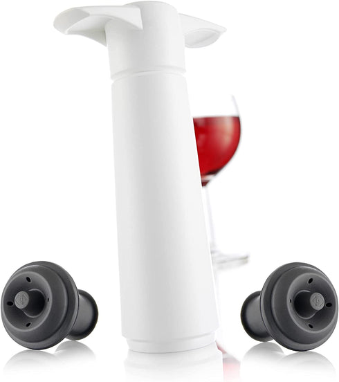 The Original Vacu Vin Wine Saver with 2 Vacuum Stoppers White