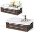 Dahey Toilet Tank Paper Basket Bathroom Organizer Countertop Container Cabinet Decorative Closet Wooden Storage Bin Decor Box with Handles and Washable Liner for Bedroom Livingroom Laundry, 2 Pack