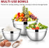 Mixing Bowls with Lids Set of 5, E-far Stainless Steel Black Mixing Bowls Metal Nesting Bowls with Airtight Lids for Cooking, Baking, Serving, Storage - Size 0.7/1/1.5/3/4.5QT - Dishwasher Safe