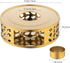 Simtive Teapot Warmer, Brushed Stainless Steel Tea Warmer with Tealight Holder, Gold