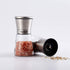 Slat and Pepper Grinder Set of 2 with Stainless Steel Holder, Adjustable Coarseness, Premium Stainless Steel and Glass body Spice Mill, Salt and Pepper Shaker